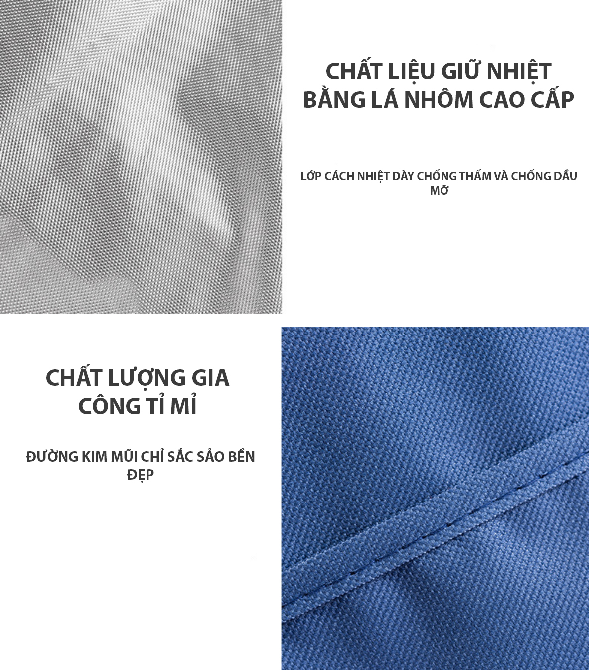 Túi đựng hộp cơm văn phòng, túi du lịch, túi dả ngoại cho mẹ và bé. Túi giữ nhiệt đa năng nhiều lớp. Túi đựng đồ ăn trưa, dày dặn, có tay xách