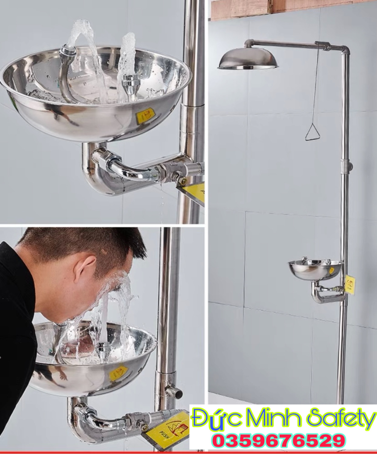 Bồn rửa mắt khẩn cấp có chân đạp