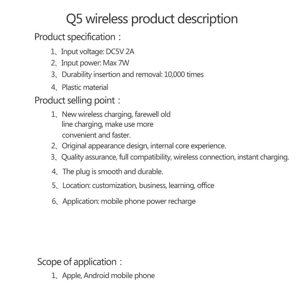 Qi Certified Wireless Charger for Cell Phone Wireless Charging Pad