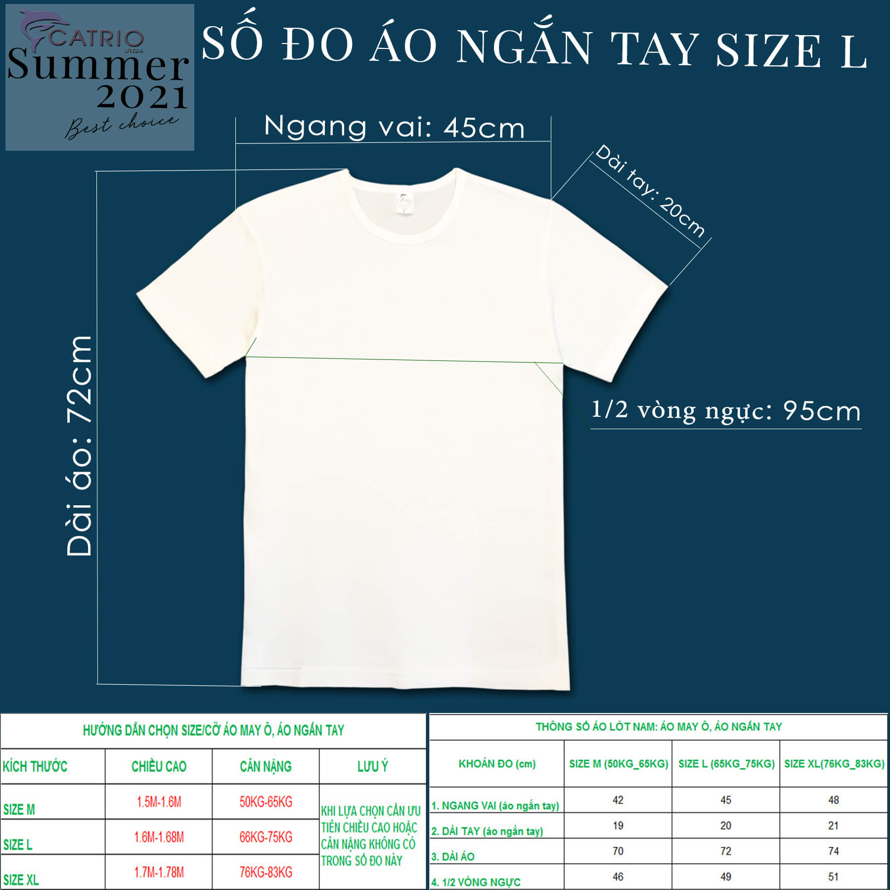 ÁO LÓT TAY NGẮN COTTON CATRIO LÀ ÁO THUN, ÁO PHÔNG, ÁO NGẮN TAY CỦA NAM TỪ 50KG ĐẾN 83KG thuộc đồ mặc đi ngủ, mặc ở nhà, mặc lót bên trong áo sơ mi, vải 100% cotton an toàn