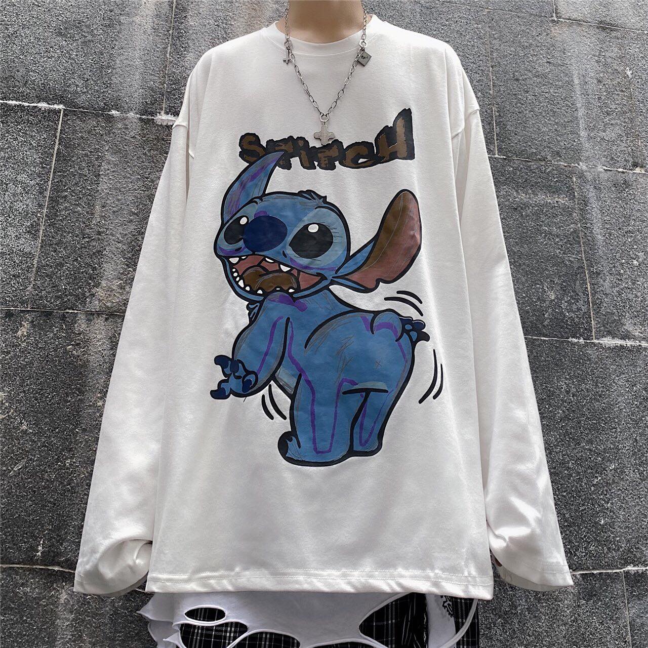 Áo Thun Tay Dài Dáng Rộng In Hình Long Tee Unisex - MM