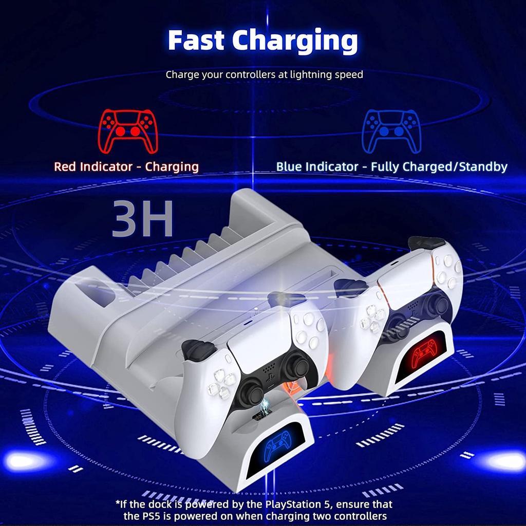 Giá Đỡ Tản Nhiệt DOBE PS5 Tích Hợp Đèn LED Với 10 Khe Cắm Sạc Cho Playstation 5