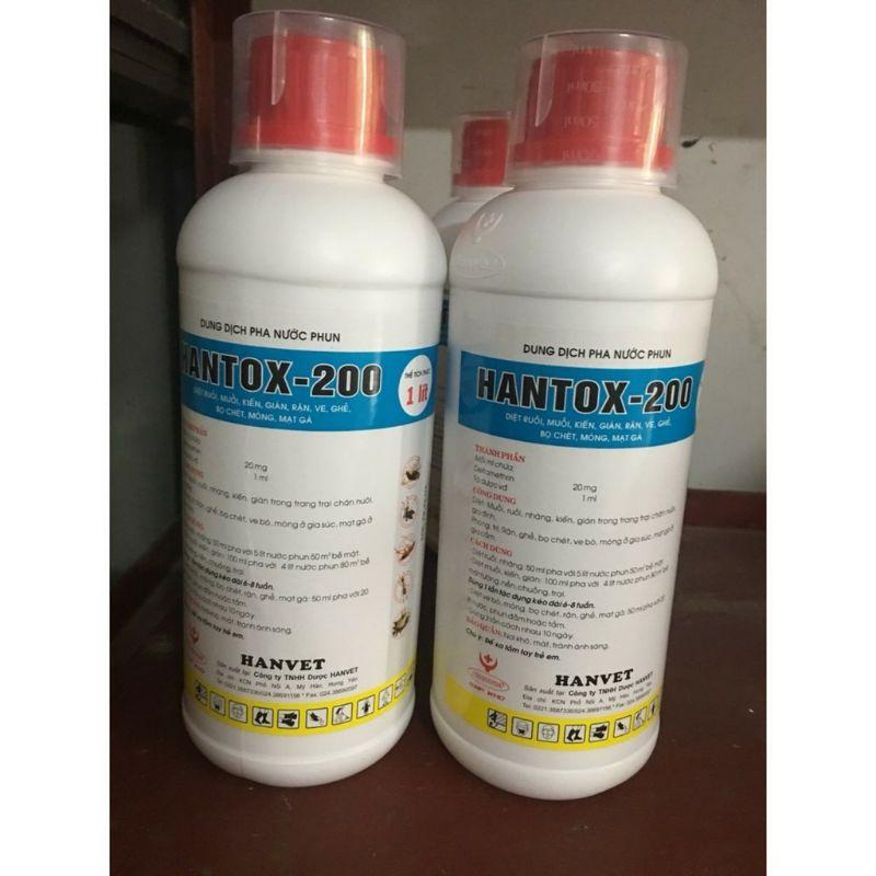 combo 3 lọ Hantox 200 diệt ruồi, kiến, gián, rận, ve, ghẻ, bọ chét, mòng, mạt gà (1 lít)