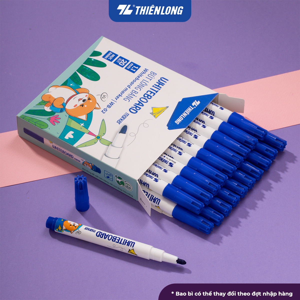 Bộ 10 Bút lông bảng Thiên Long WB-02 – Xanh