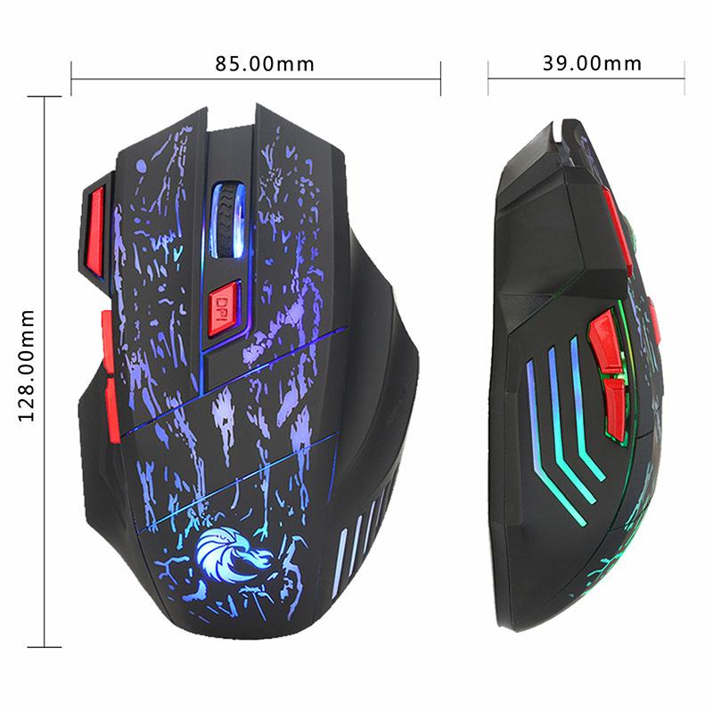 USB Chuột Chơi Game Có Dây 5500DPI Có Thể Điều Chỉnh 7 Nút Đèn LED Máy Tính Quang Học Chuột Chơi Game Cho Laptop Phụ Kiện Máy Tính