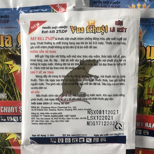 02 gói Bả Diệt Chuột Rat-Kill 2%DP Diệt Chuột Thế Hệ Mới Diệt, Chuột Số 1 Việt Nam.