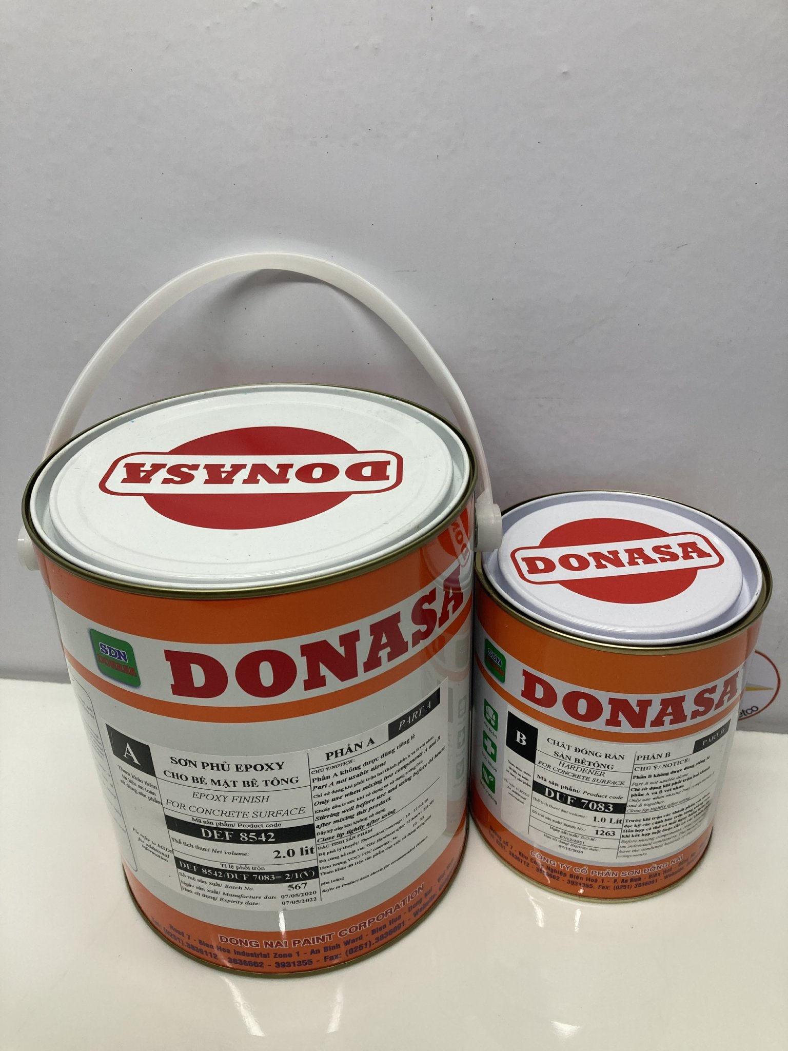 Sơn sàn bê tông Donasa /Floor coating Paint màu xanh da trời DEF 8542 3L