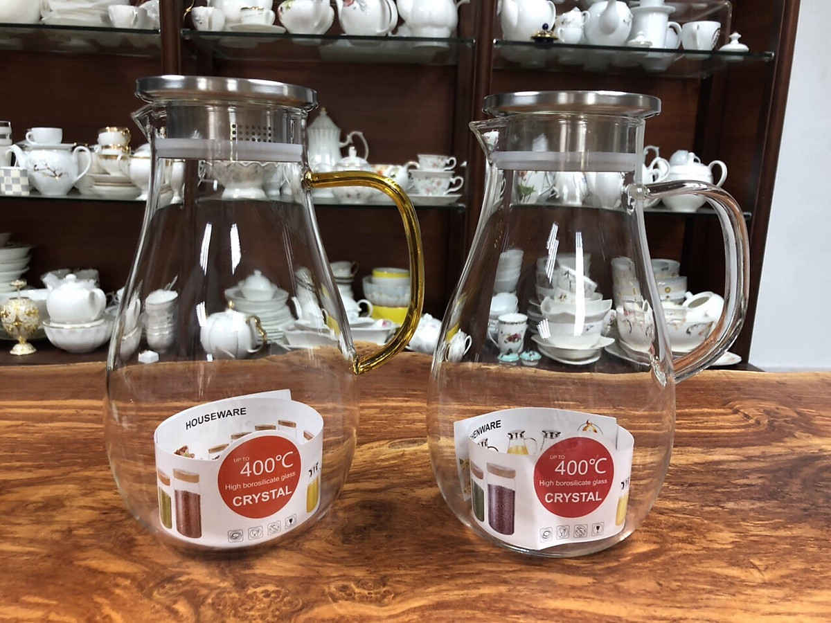 Bình đựng nước thủy tinh nắp inox cao cấp 1650ml - TN