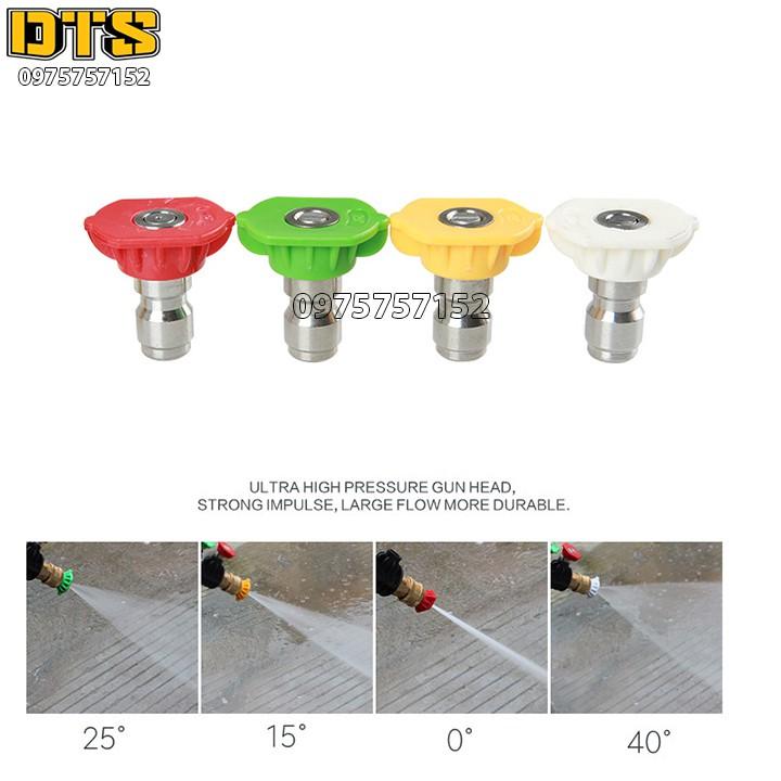 Béc phun - Đầu béc 40 độ gắn súng xịt rửa của máy rửa xe áp lực cao - Ren nối nhanh 1/4 inch