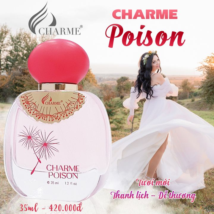 Nước hoa nữ ngọt ngào, Charme Poison, gợi cảm, tươi mát như chứa đựng cả bầu trời nữ tính, 35ml