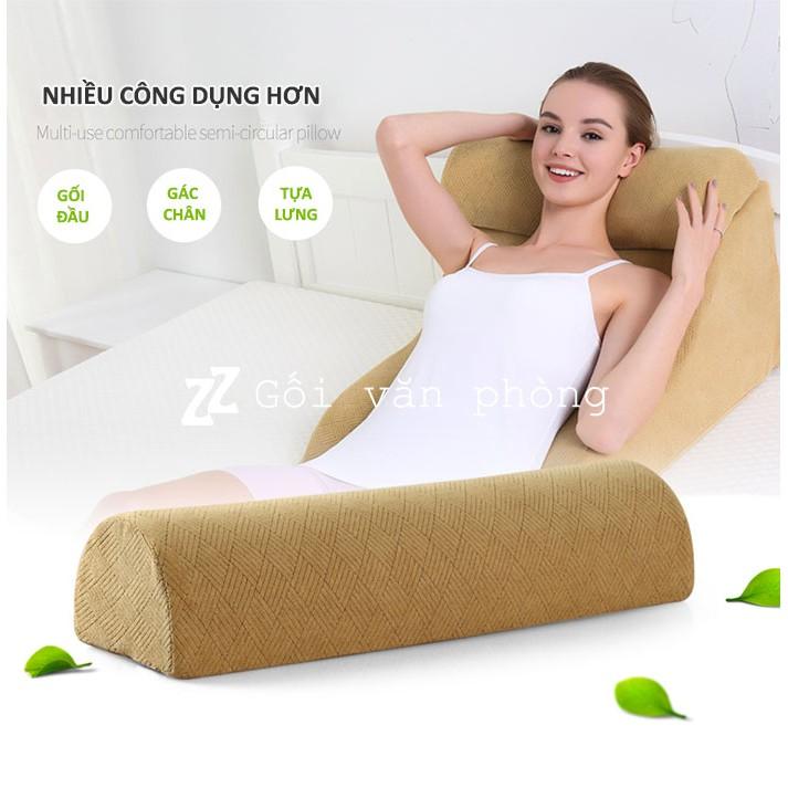 Gối Ngủ Đa Năng Cao Su Non ZURI PILLOW GLN-02 Gối Kê Lưng, Gác Chân, Gối Đầu 3 Trong 1 Với Vỏ Nhung Êm Ái