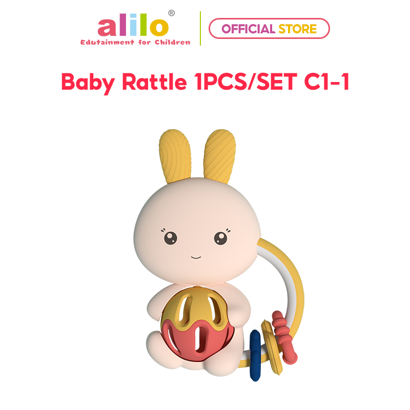 Xúc xắc gặm nướu kèm lục lạc hỗ trợ phát triển răng miệng cho bé sơ sinh Alilo Baby Rattle C1-1 - Hàng chính hãng