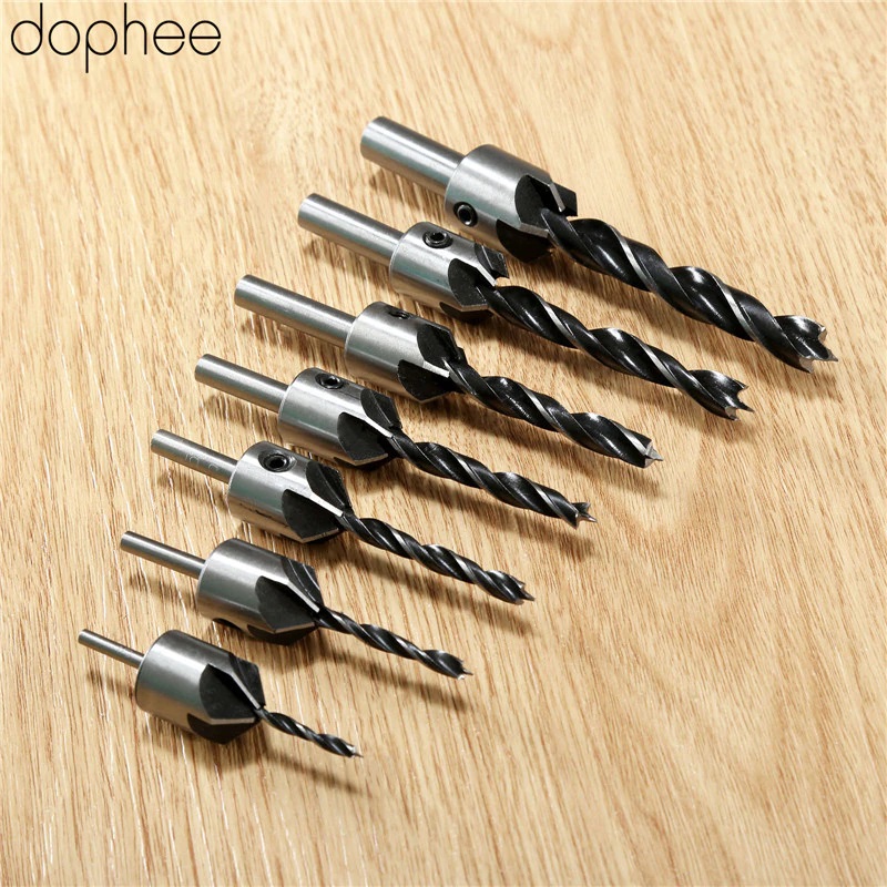 Bộ 7 Mũi Khoan Mồi Bắt Âm Vít Trên Gỗ Từ 3mm Đến 10mm