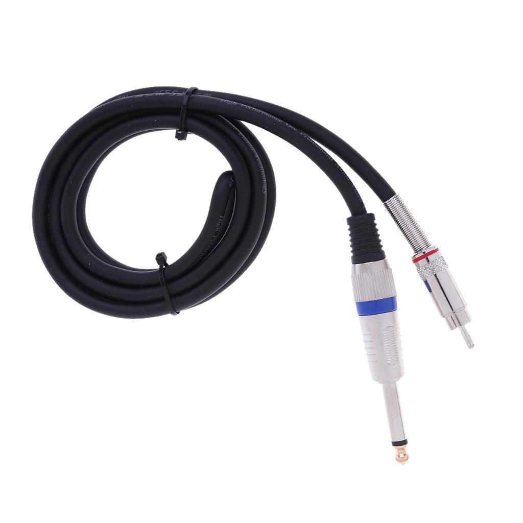 RCA Male to 6.35mm Male Plug Mono Audio AUX Connector Cable Cord 0.5M