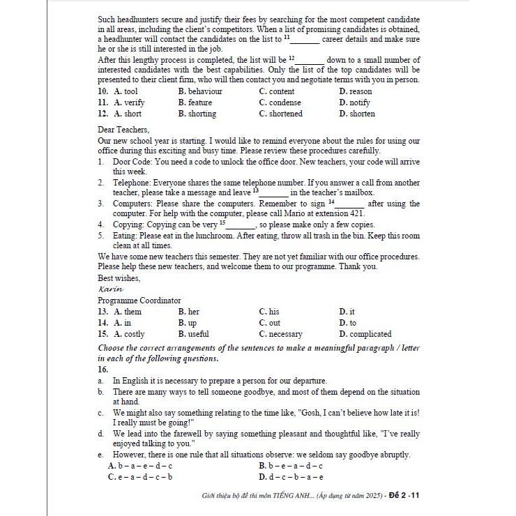 Sách - Giới thiệu bộ đề thi môn tiếng anh tốt nghiệp THPT (theo chương trình GDPT mới - áp dụng từ năm 2025) - HA