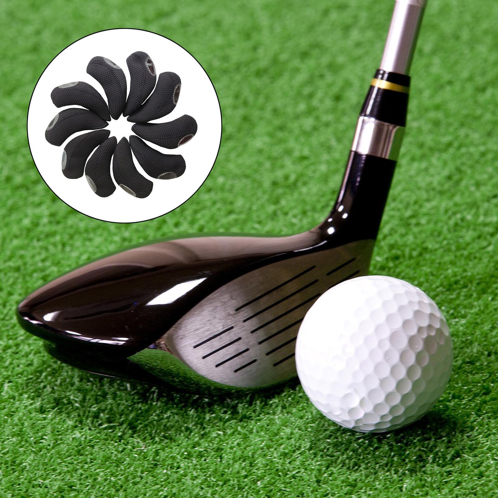 10Pack Golf Iron Headcover Head Covers Black