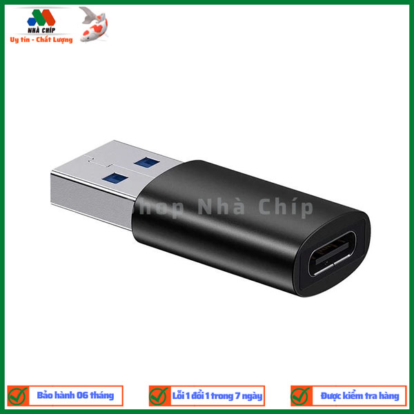 Đầu Chuyển USB Sang Type C tốc độ cao Baseus Ingenuity Series Mini OTG Gen2 (USB-A 3.1 Full Size to Type C, 10Gbps High speed OTG, PD Fast charge Support)- Hàng chính hãng