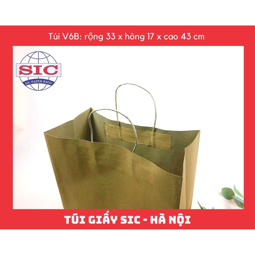 100 CHIẾC TÚI GIẤY KRAFT V6B: 33x17.5x43 cm CÓ QUAI