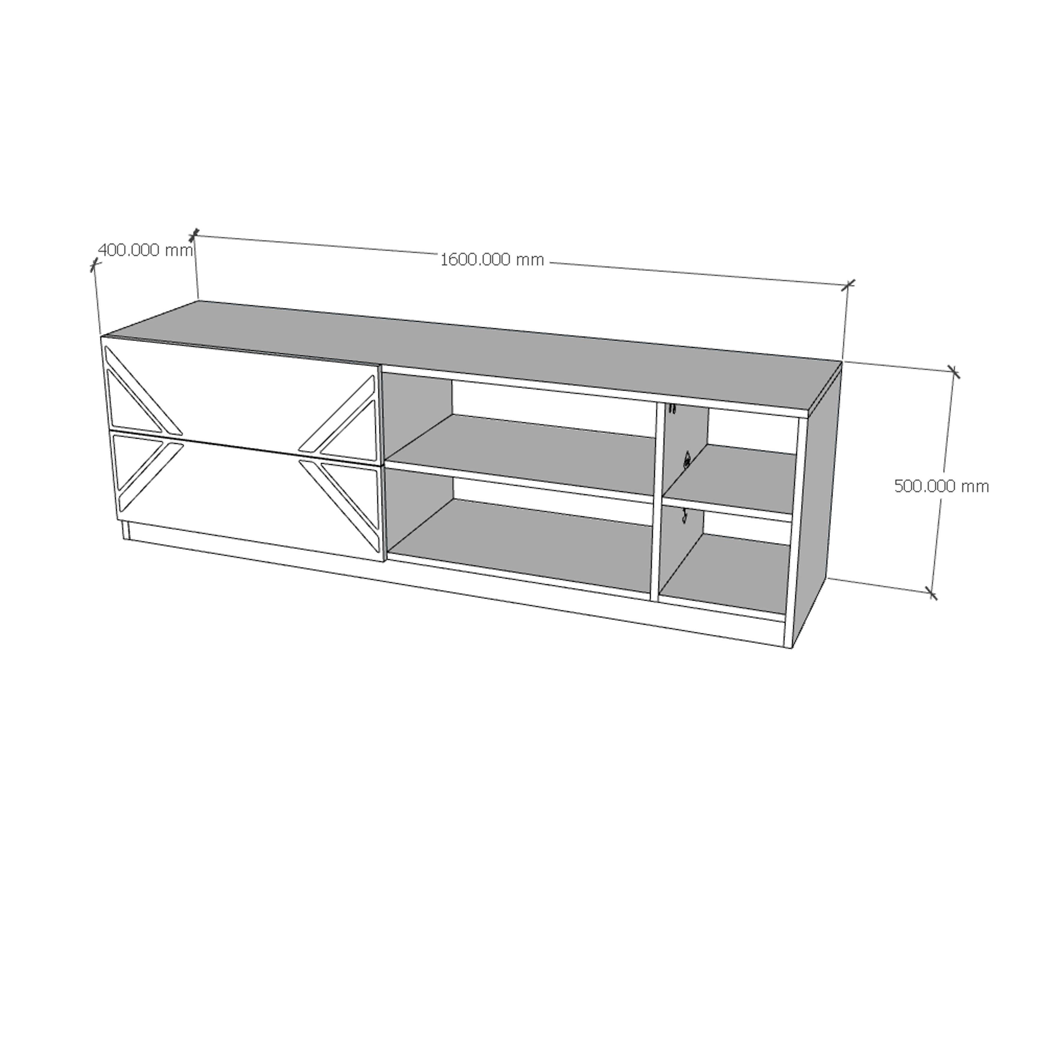 [Happy Home Furniture] CHARIS, Kệ TV 2 ngăn kéo, 160cm x 40cm x 50cm ( DxRxC), KTV_030