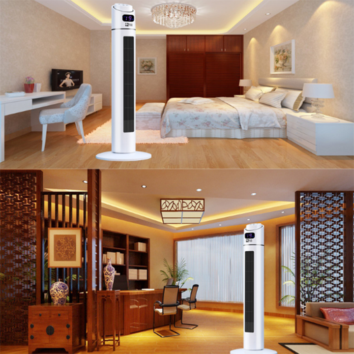Quạt cây đứng gia đình BENTO xoay 90 độ, Quạt tuần hoàn không khí, quạt điện gia dụng, đầu lắc linh hoạt, có điều khiển, điều chỉnh chiều cao theo nhu cầu