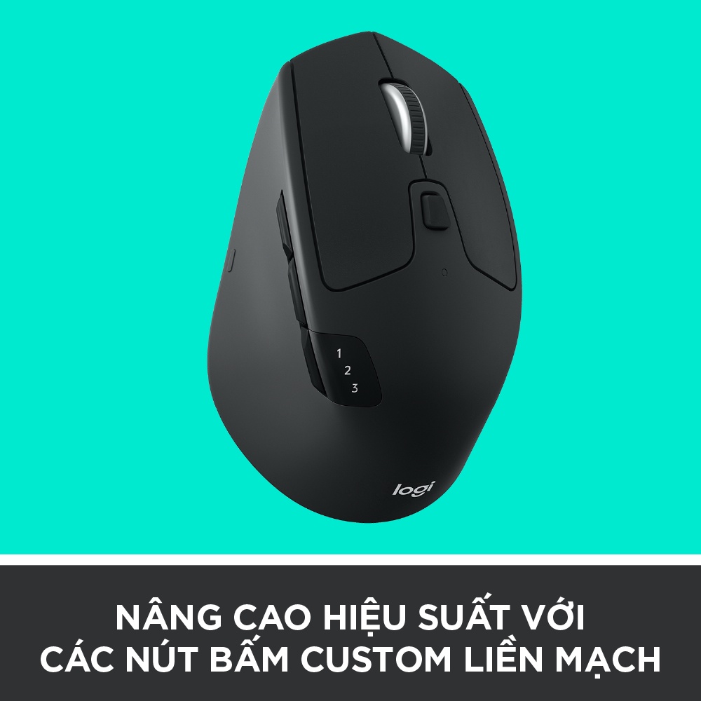 Chuột không dây bluetooth | USB Logitech M720 - Kết nối đa thiết bị, pin 2 năm, tương thích Mac | Windows - Hàng chính hãng