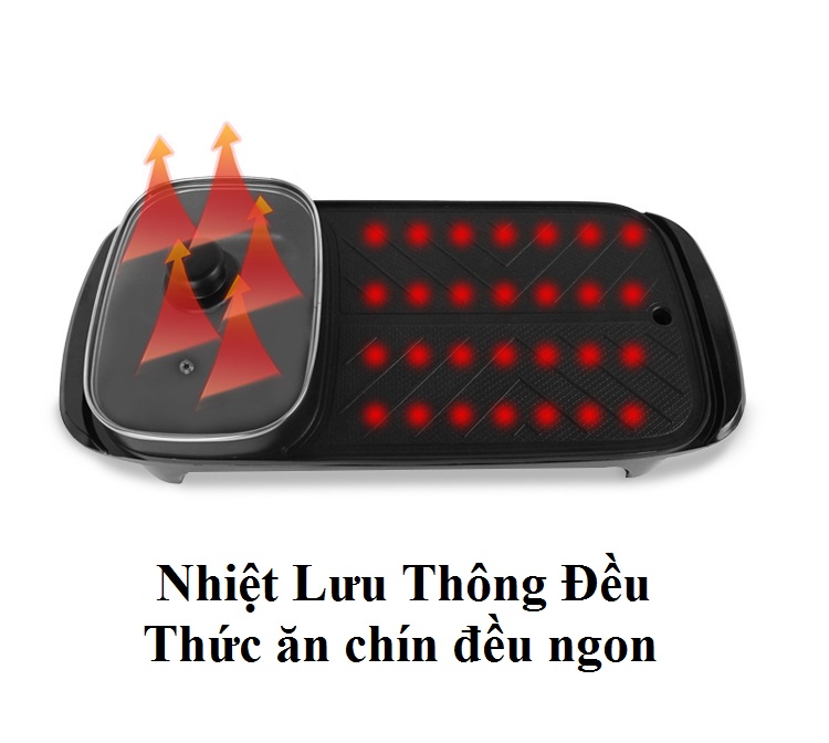 Nồi lẩu điện đa năng chống dính lẩu nướng Cao Cấp 4 đến 6 người ăn