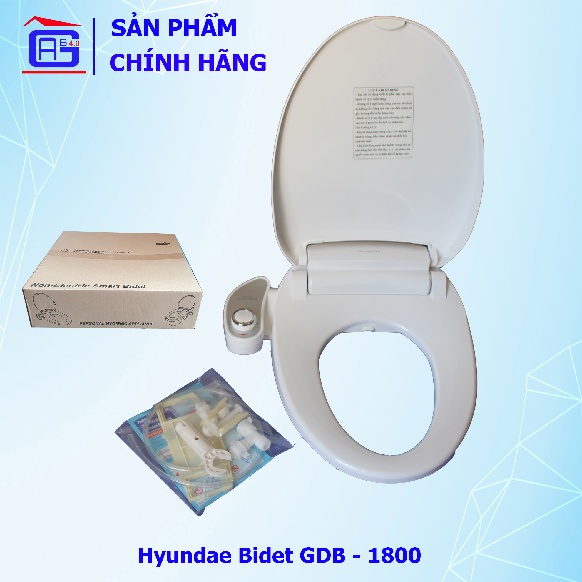 Thiết Bị Vệ Sinh Hyundae Bidet GDB-1800 - Hai Vòi Rửa Vệ Sinh Thông Minh Thuận Tiện Khi Vệ Sinh Thiết Bị Với Nước Có Nắp Bệt