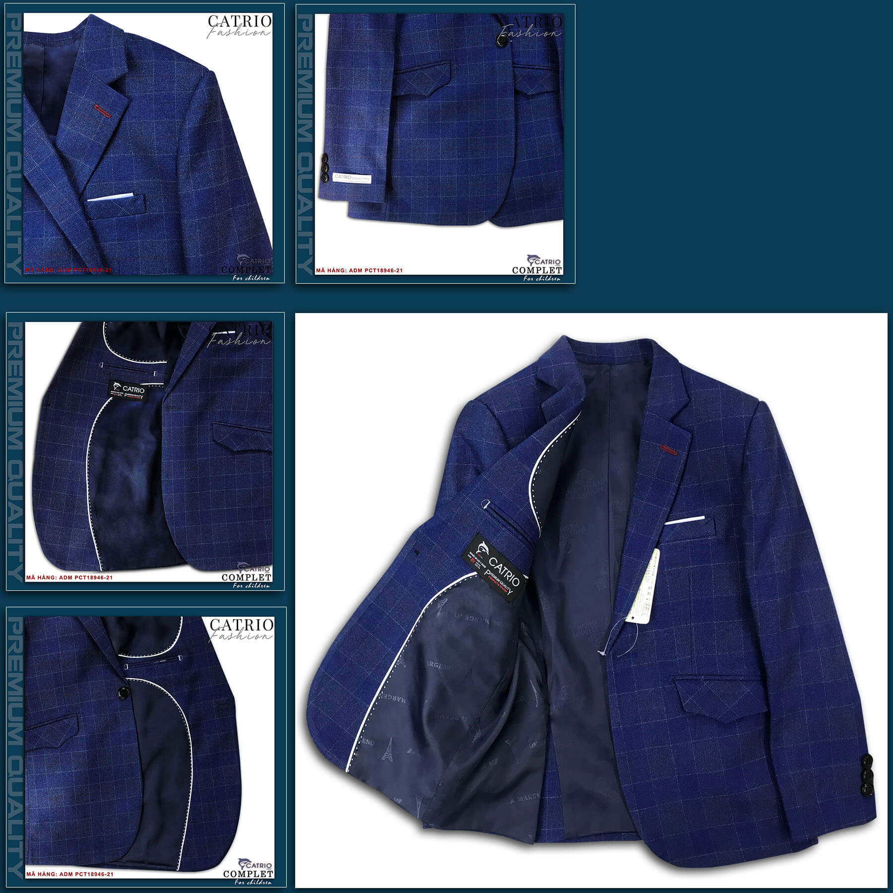 ÁO VEST BÉ TRAI CATRIO 18946/21 LÀ ÁO ĐỜ MI TRẺ EM từ 8 tuổi đến 12 tuổi phù hợp ngày lễ tết, tiệc cưới thuộc BST quần áo complet veston trẻ em CATRIO mùa thu đông 2021