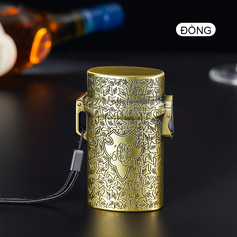 Hộp Đựng Thuốc Đồng Thau Có Dây Đeo