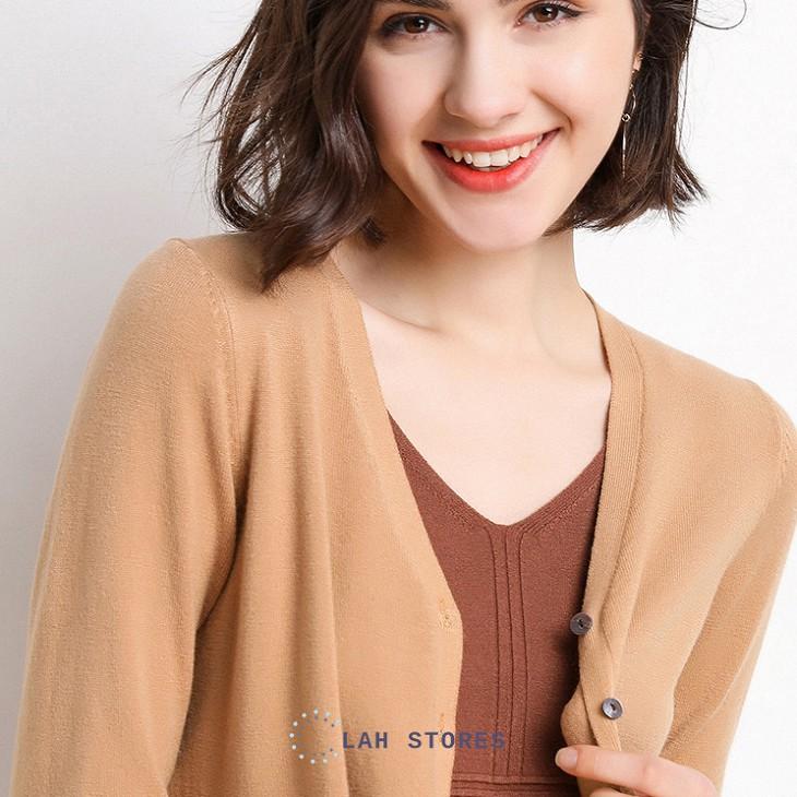 Hình ảnh Áo len cardigan nữ basic Thu Đông 2020 LAH STORE