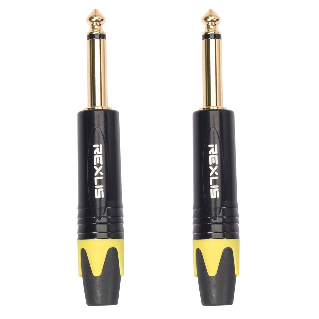 2 Pieces 6.35mm 1/4 inch Stereo Jack Plug For DIY Audio Soldering For Microphone Guitar