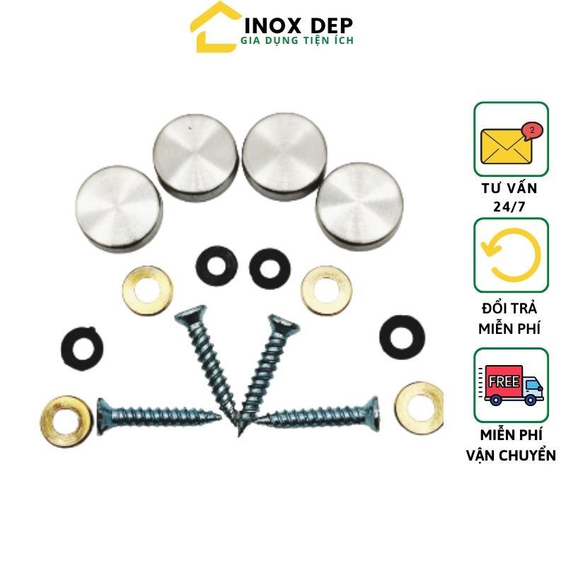 ỐC VÍT CÓ NẮP CHỤP BẰNG INOX 304, ĐƯỜNG KÍNH 15MM ,BỘ 4 VÍT+4 NẮP+4 NỞ CHE VÍT THẨM MỸ