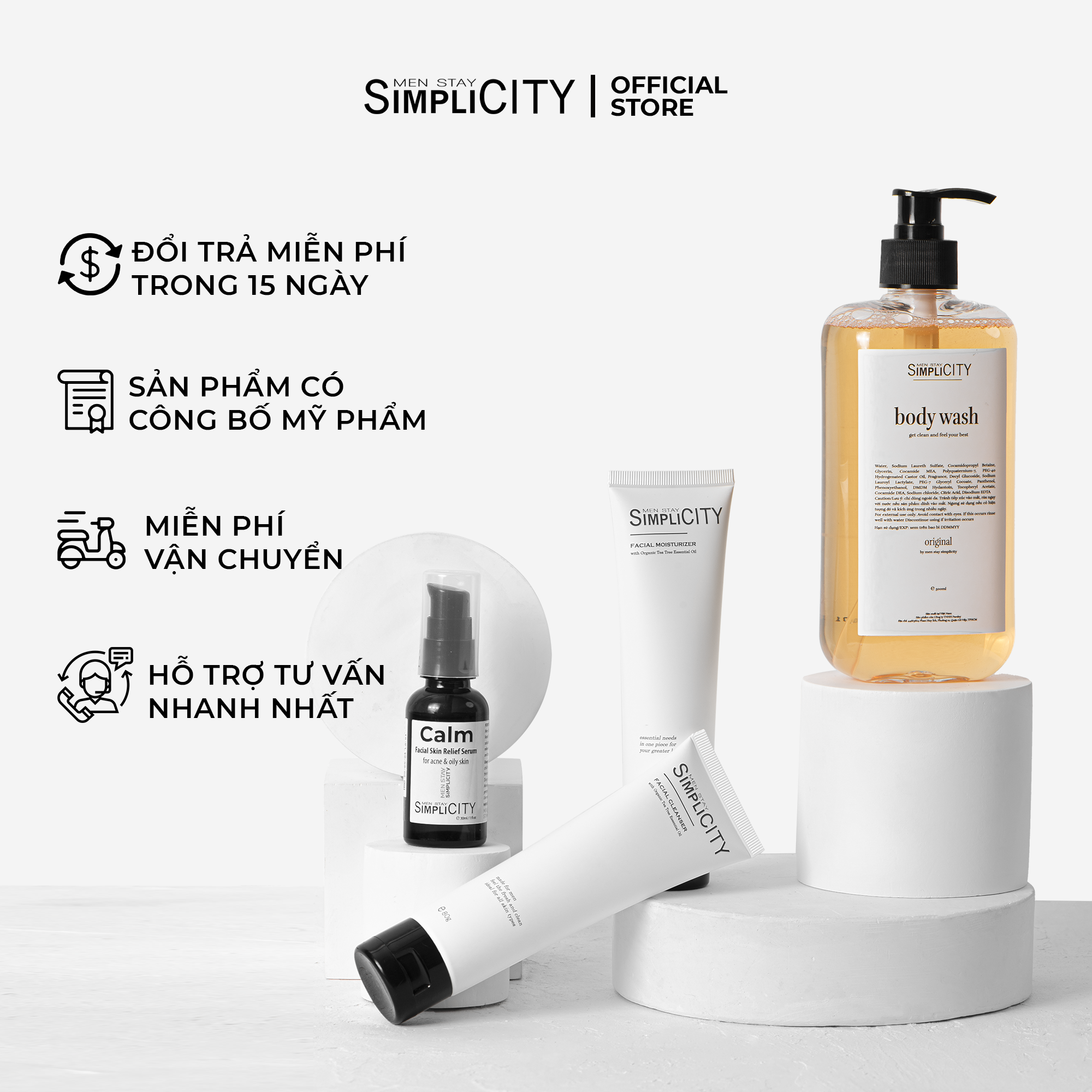 Dung dịch vệ sinh nam ngăn ngừa vi khuẩn gây mùi &amp; viêm nhiễm Men Stay Simplicity Intimate Wash 135ml