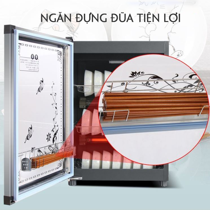 Máy sấy bát đĩa khử trùng ozon, Tủ sấy chén bát cho gia đình 98L hai ngăn sấy khử trùng