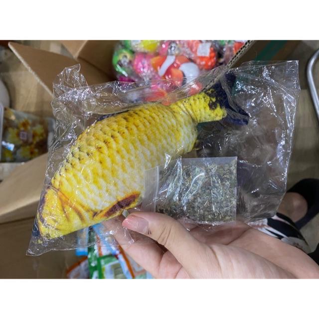 Đồ chơi cá 3D cho mèo tặng kèm cỏ mèo