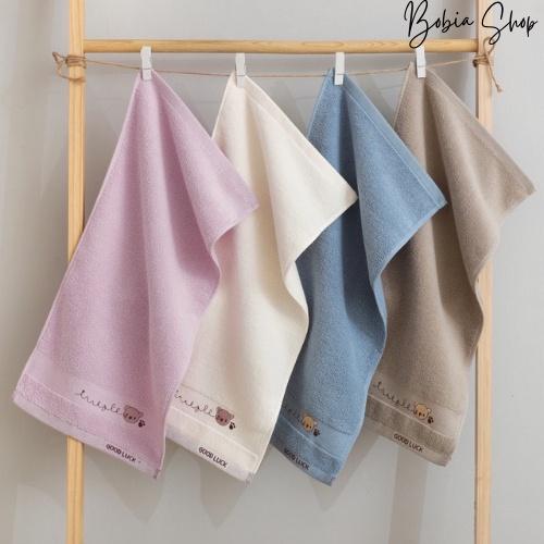 Khăn mặt cotton cho bé hình gấu nhỏ cute siêu dày dặn, siêu thấm hút, siêu mềm mại 50x25cm