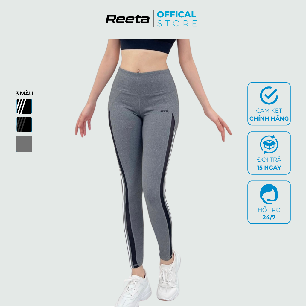 Quần legging dài nữ REETA cạp cao tôn dáng vải co giãn, chất thoáng mát, chiều chuộng mọi hoạt động tập luyện - A1780