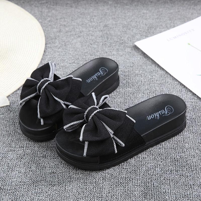 slippers women's summer new style fashionable external sandals outdoor flip flops bowknot home slippers