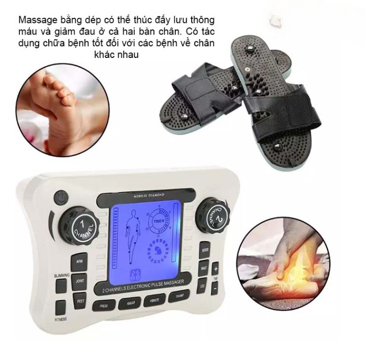 Máy xung điện massage trị liệu,máy điện xung EMS,tác động sâu vào các cơ giảm đau nhức cơ thể