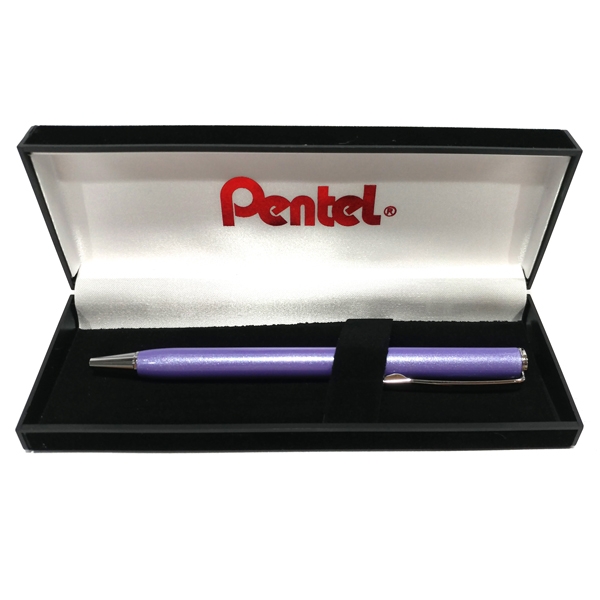 Bút Bi Kim Loại Nắp Vặn Pentel CC Thân Tím - Mực Xanh B811V-C