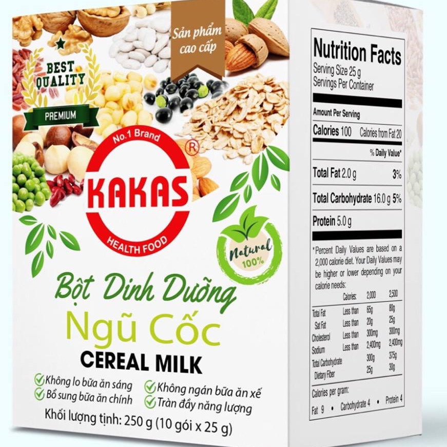 Sữa Bột Ngũ Cốc Dinh Dưỡng Kakas (250g x 10 gói)