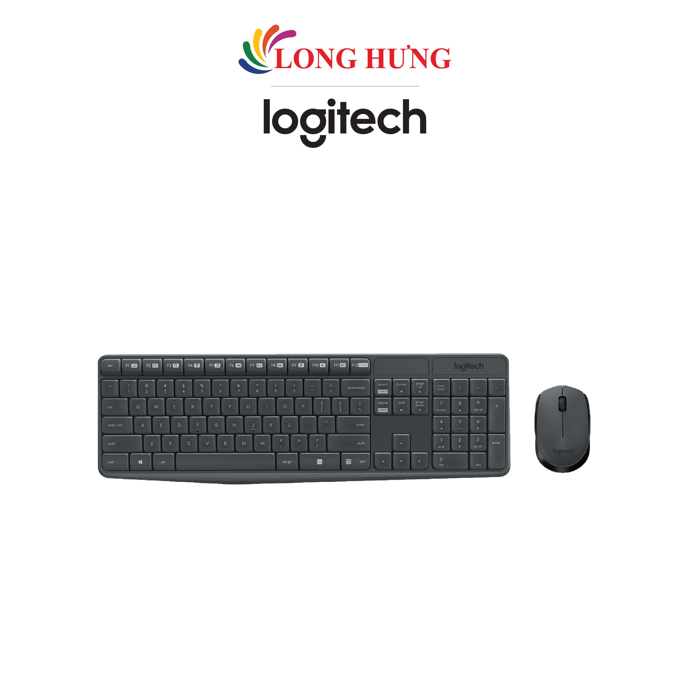 Combo chuột và bàn phím không dây Logitech MK235 - Hàng chính hãng