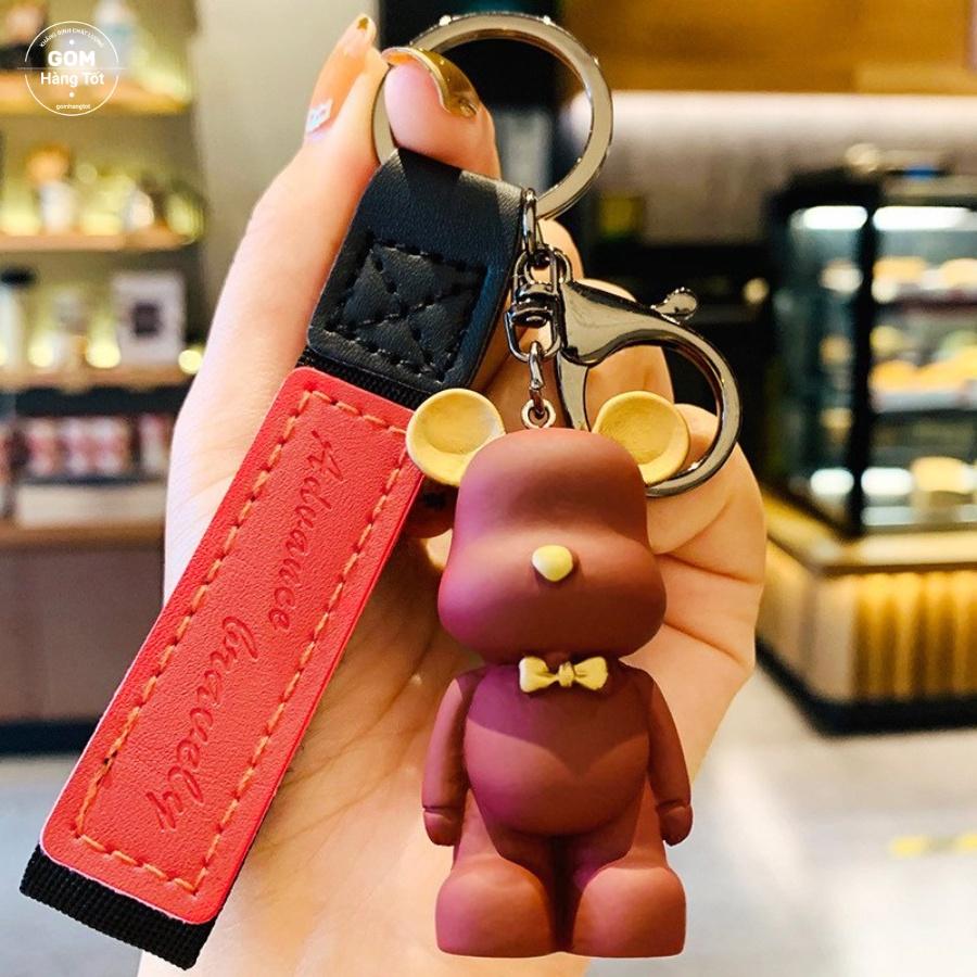 Móc khóa gấu Hàn Quốc, móc treo trên balo, túi xách siêu dễ thương - BEAR-KEY-001