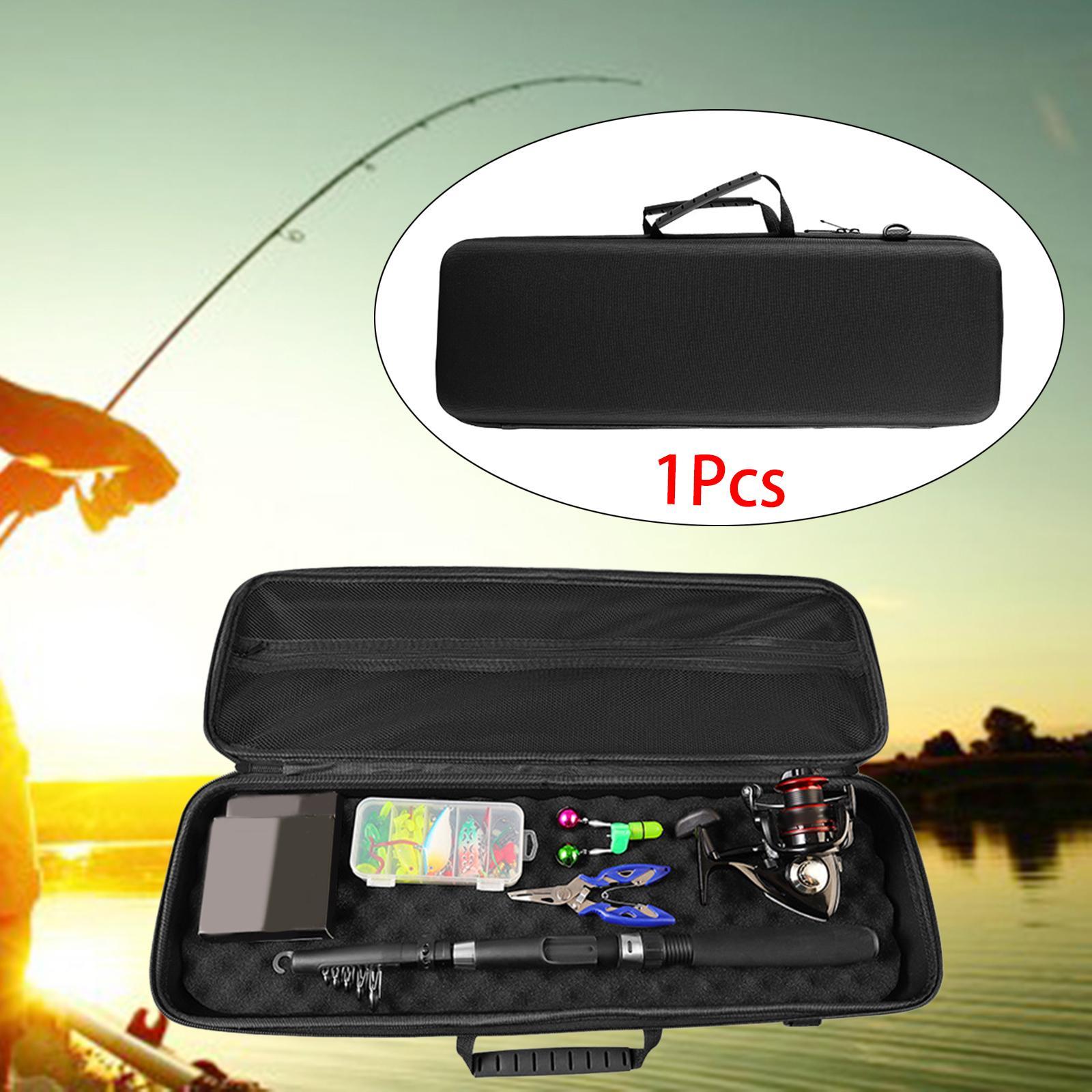 Fishing Rod Reel Bag Travel Carry Case EVA Lightweight Sturdy Gear Container Equipment Fishing Tackle Storage Case Fishing Pole Storage Bag