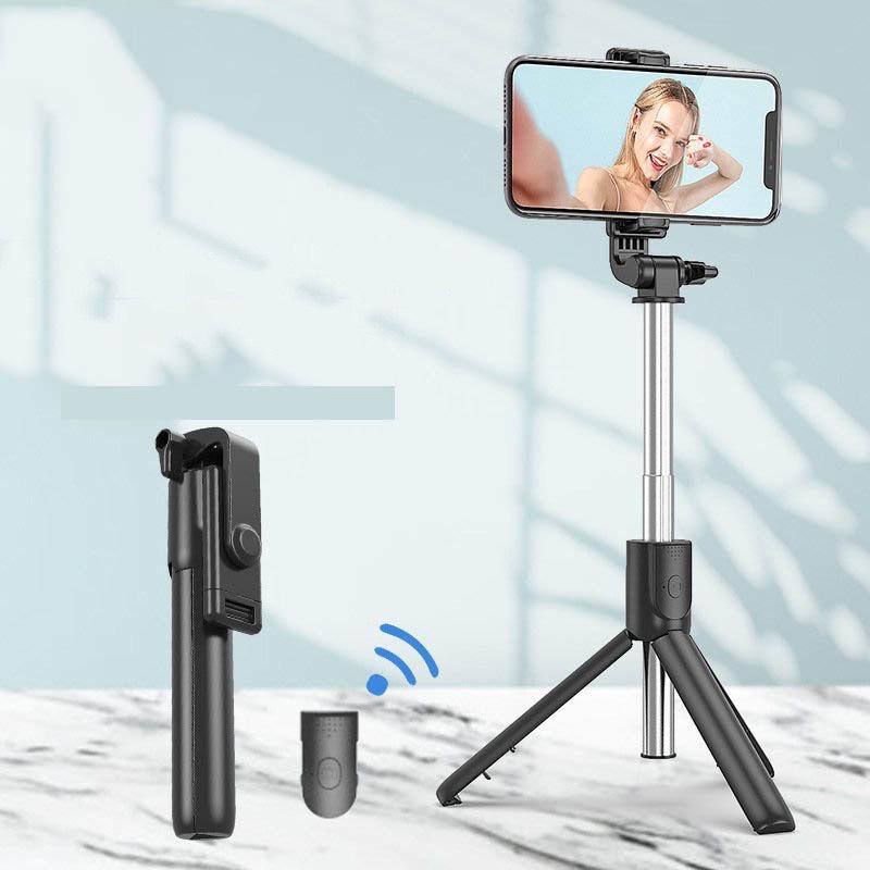 Gậy chụp ảnh 3 chân kèm remote, có đèn led trợ sáng - Gậy tự sướng selfie chụp hình điều khiển từ xa xoay nhiều góc độ