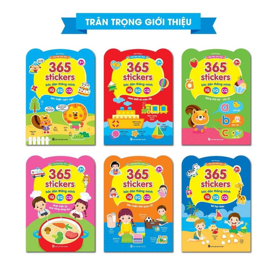 Bóc dán thông minh | 365 stickers bóc dán thông minh cho bé từ 2 tuổi - 6 tuổi