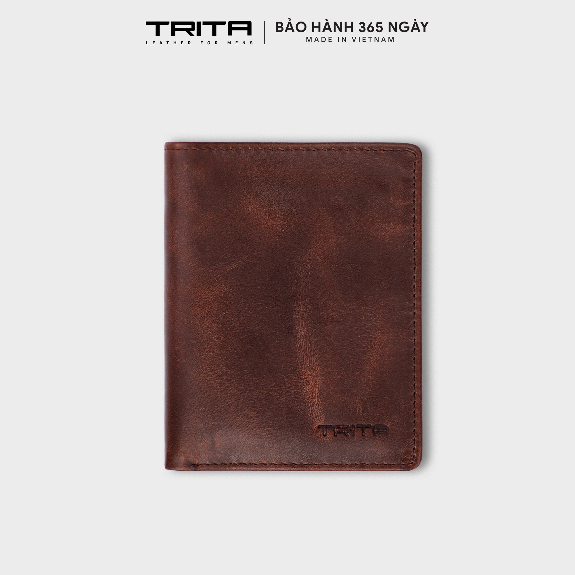 Ví nam da bò Trita ( Thời trang nam gấp 2 tiện dụng - Ví da RVN001 )