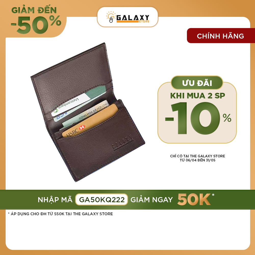 Ví Bóp Nam Nữ Nhỏ Gọn Cao Cấp Nhiều Ngăn Để Name Card Danh Thiếp Thẻ Galaxy Store GVMB0304 (8x10.5cm)