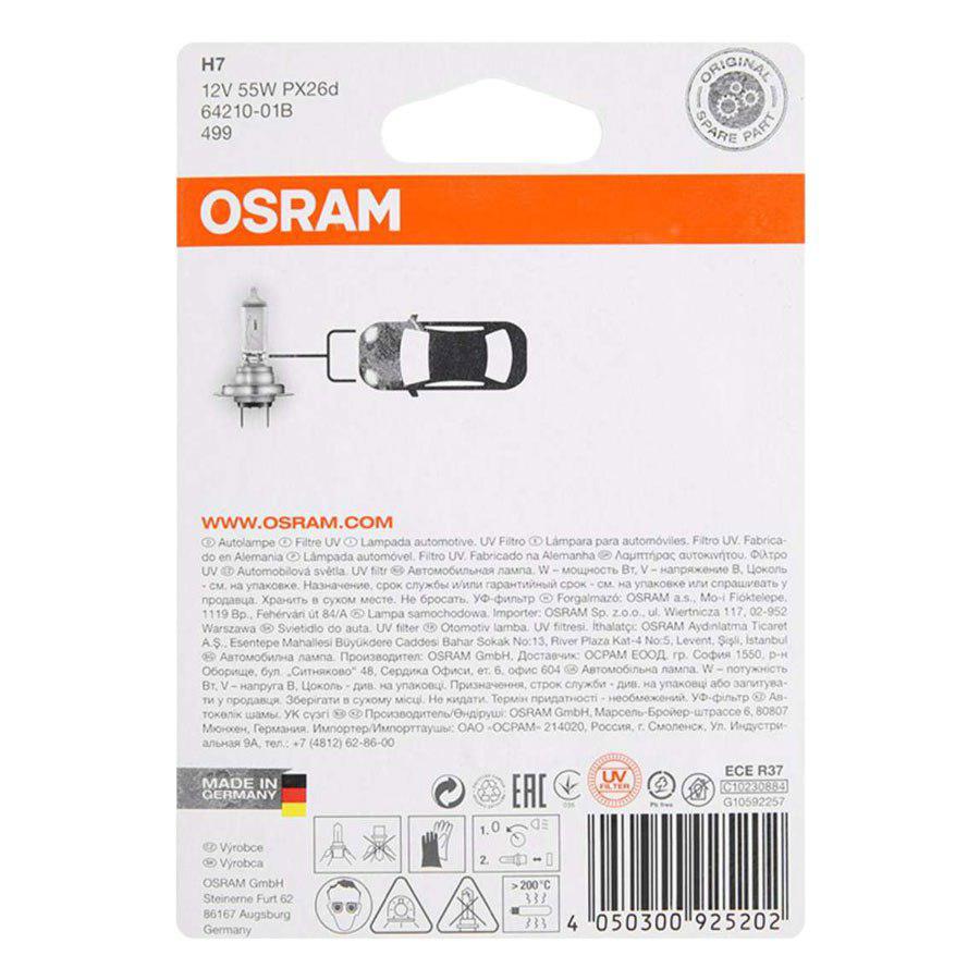 Bộ 2 Bóng Đèn Ô Tô Osram H7 Original 12V (55W)