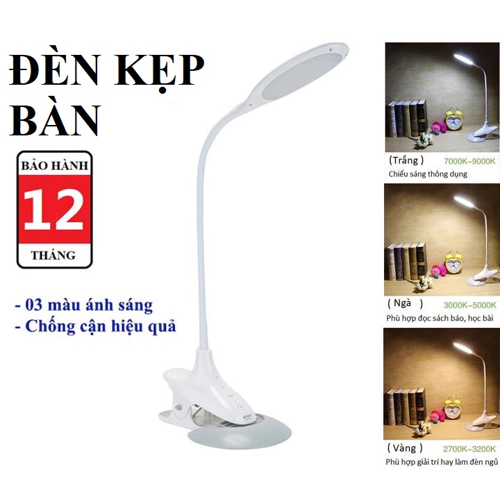 Đèn kẹp bàn S059 - Đèn led đọc sách kẹp bàn, bảo vệ thị lực, tiết kiệm điện năng